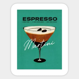 Espresso Martini Retro Poster Vintage 1991 Bar Prints, Vintage Drinks, Recipe, Wall Art Sticker